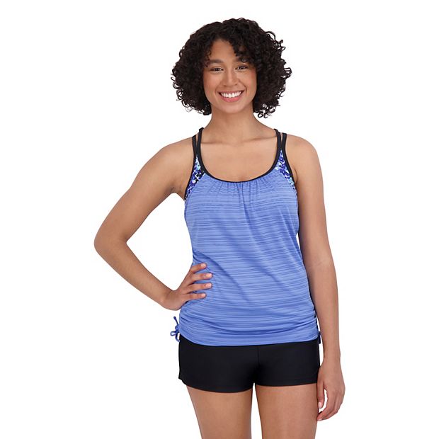 Zeroxposur ruched tankini sales top