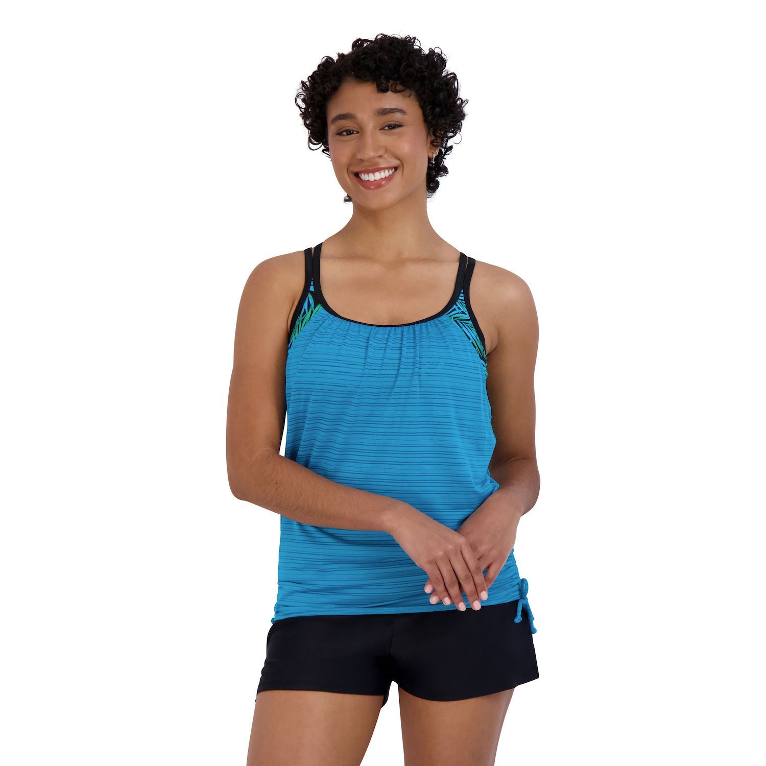 Women's ZeroXposur UPF 30+ Ruched 2-in-1 Tankini Top