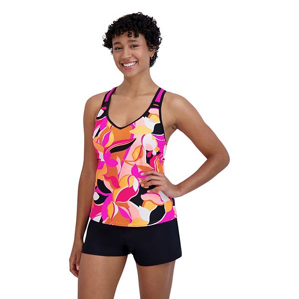  ZeroXposur Womens Plus Size Tankini Top - Racerback