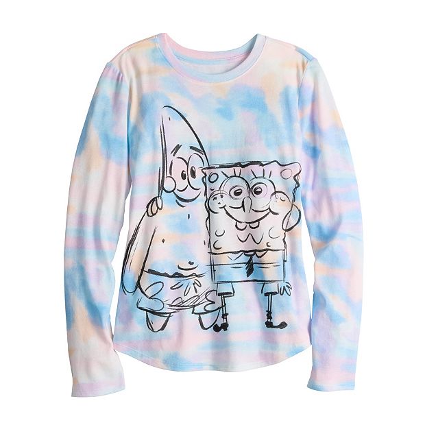 Blue tie dye spongebob hot sale shirt