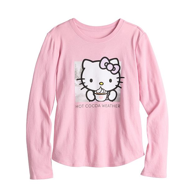 Girls 7-16 Hello Kitty Hot Cocoa Weather Long Sleeve Graphic Tee