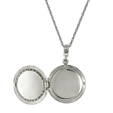 1928 Purple Crystal Cross Locket Necklace