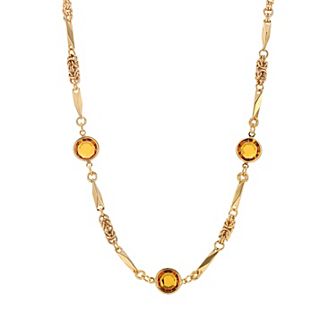 1928 Gold-tone Black Channel Necklace