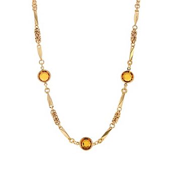 1928 Gold-tone Black Channel Necklace