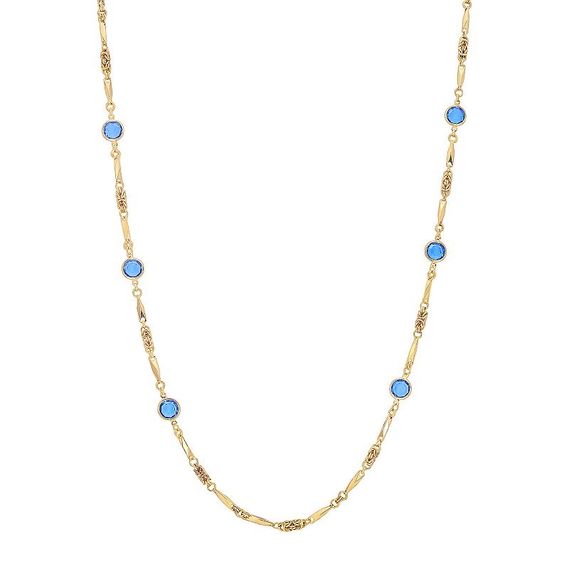 1928 Gold-tone Chanel Necklace, Womens, Blue