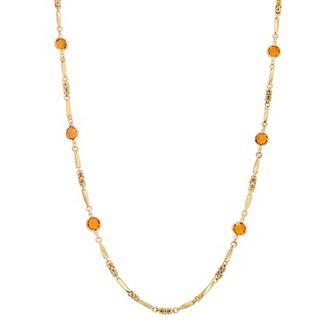 1928 Gold-tone Channel Necklace