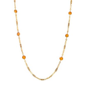 1928 Gold-tone Channel Necklace