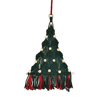 St. Nicholas Square Macrame Tree Christmas Ornament