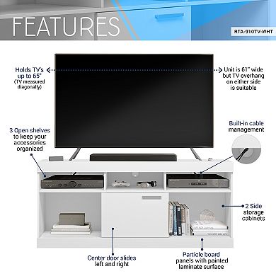 White TV Stand - Up To 65" TV