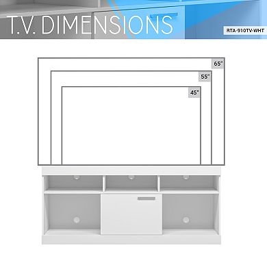 White TV Stand - Up To 65" TV