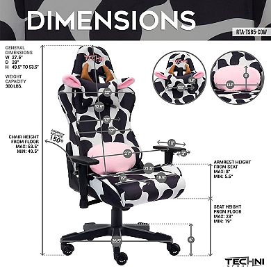 Techni Sport TS85 COW Print LUXX Series Gaming Chair