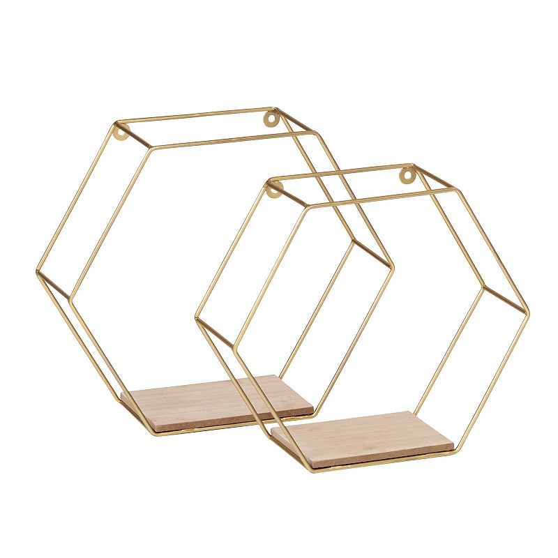 29014808 Honey-Can-Do Set of Hexagonal Decorative Gold-Tone sku 29014808