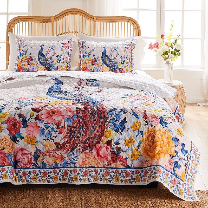 Greenland Home Fashions Huntington Quilt Set with Shams, Yellow, Full/Queen