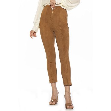 Women's ALEXIA ADMOR Faux Suede Fitted Skinny Pants