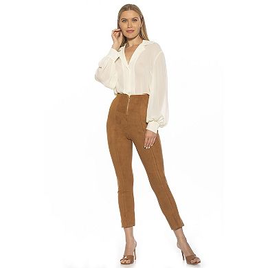 Women's ALEXIA ADMOR Faux Suede Fitted Skinny Pants