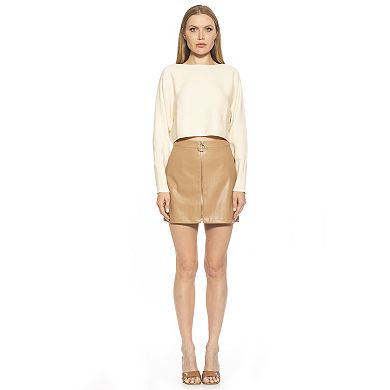 Women's ALEXIA ADMOR Faux Leather Exposed Zipper Mini Skirt