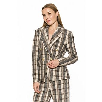 Women's ALEXIA ADMOR Classic Double-Breasted Tweed Blazer