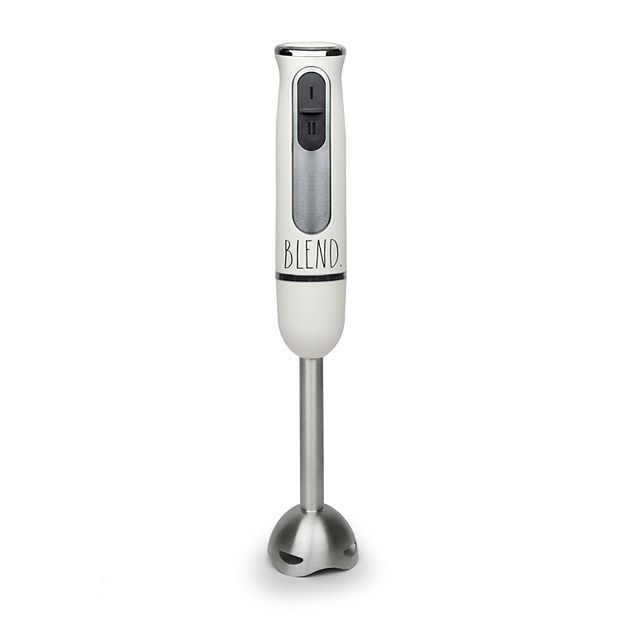 Rae Dunn Immersion Hand Blender- Handheld Immersion Blender with Egg Whisk  and Milk Frother Attachments, 2 Speed Blender, 500 Watts, Stainless Steel
