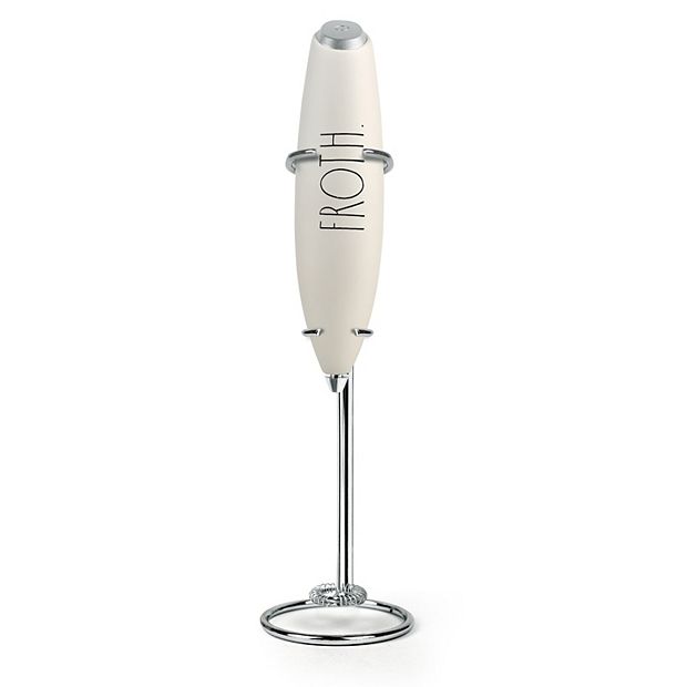 Rae Dunn Handheld Electric Milk Frother with Stand, Grey, Gray