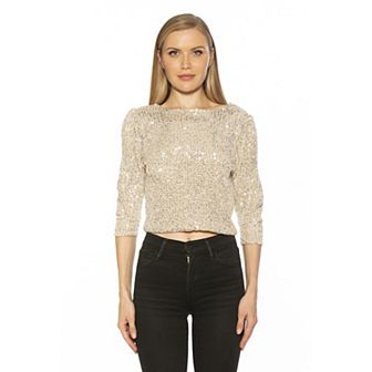 Women's ALEXIA ADMOR Blaire Puff Sleeve Sparkly Top