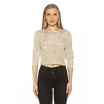 Women's ALEXIA ADMOR Blaire Puff Sleeve Sparkly Top