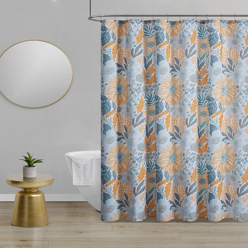 Jade + Oake Yellow Sunflower Shower Curtain & Hook Set, Multicolor, 72X72