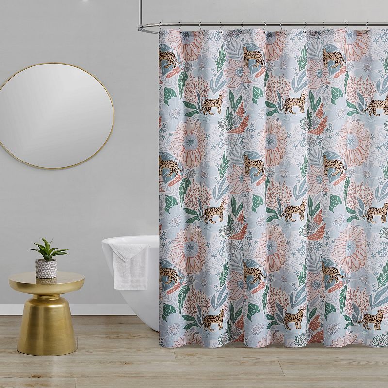 Jade + Oake Wild Style Floral Shower Curtain & Hook Set, Multicolor, 72X72