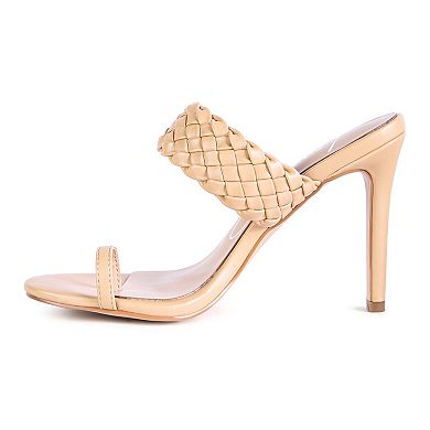 London Rag High Perks Woven Strap Women's Toe Ring Sandals