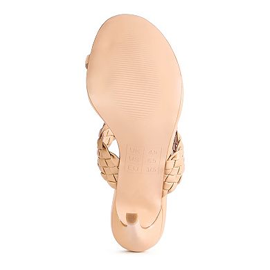 London Rag High Perks Woven Strap Women's Toe Ring Sandals