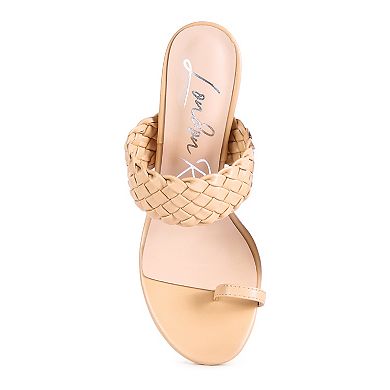 London Rag High Perks Woven Strap Women's Toe Ring Sandals