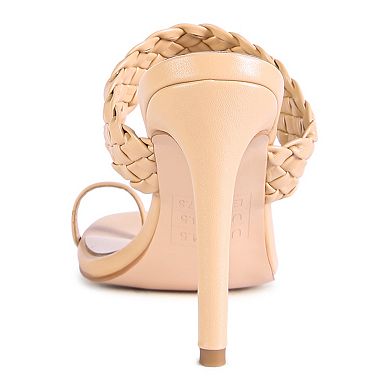 London Rag High Perks Woven Strap Women's Toe Ring Sandals