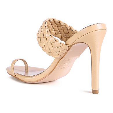 London Rag High Perks Woven Strap Women's Toe Ring Sandals
