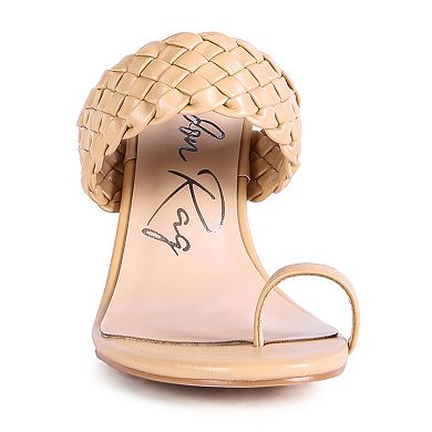 London Rag High Perks Woven Strap Women's Toe Ring Sandals