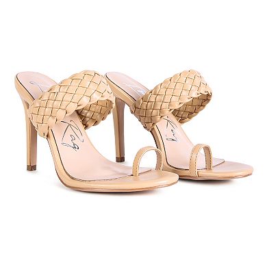 London Rag High Perks Woven Strap Women's Toe Ring Sandals