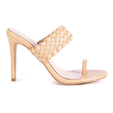 London Rag High Perks Woven Strap Women's Toe Ring Sandals