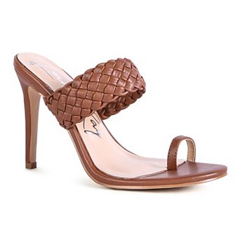 London Rag High Perks Woven Strap Women's Toe Ring Sandals