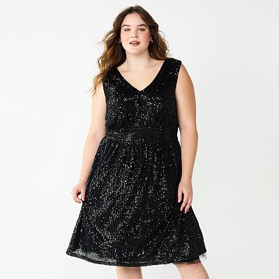 draper james sequin dress Plus Size Draper James Sleeveless V-Neck Sequin Dress