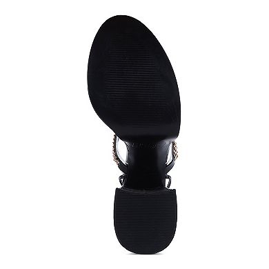 London Rag Indulgence Metal Chain Women's Lace-Up Sandals