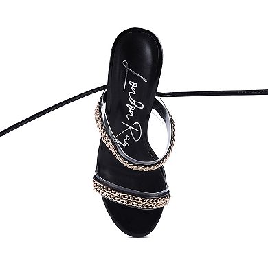 London Rag Indulgence Metal Chain Women's Lace-Up Sandals