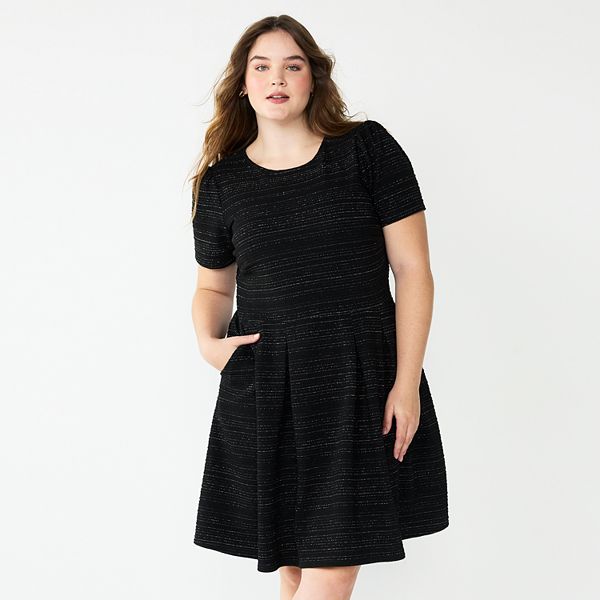 Plus Size DRAPER JAMES RSVP™ Short Sleeve Shine Dress