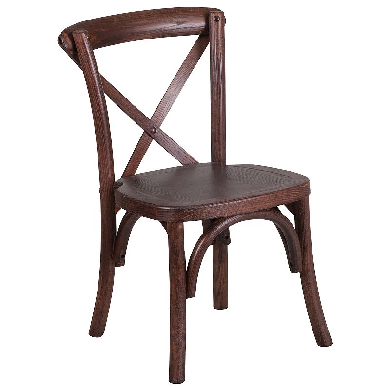 Kids Flash Furniture Hercules Stackable Cross Back Dining Chair, Brown