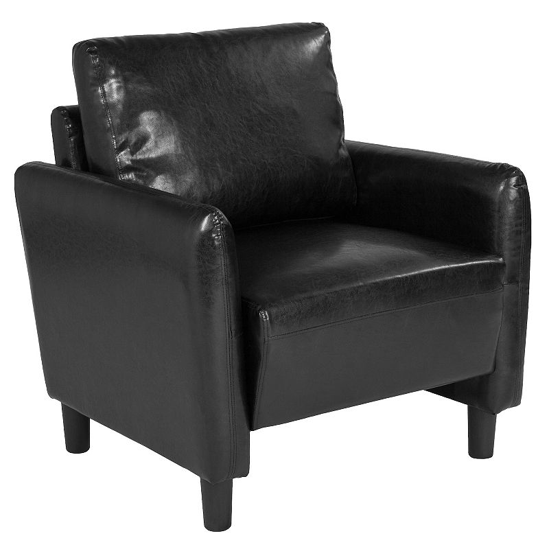 Flash Furniture Candler Park Faux Leather Upholstered Arm Chair, Black