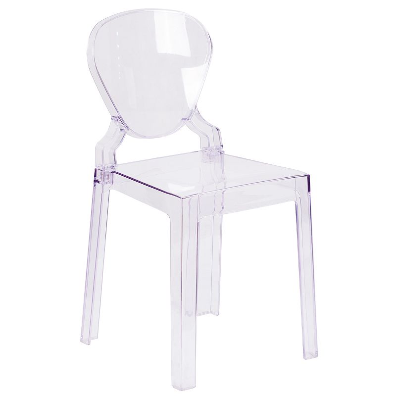 Flash Furniture Tear Shape Back Ghost Dining Chair, Multicolor