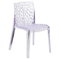 Designer Stacking Transparent Molded Plastic Dining Chairs With