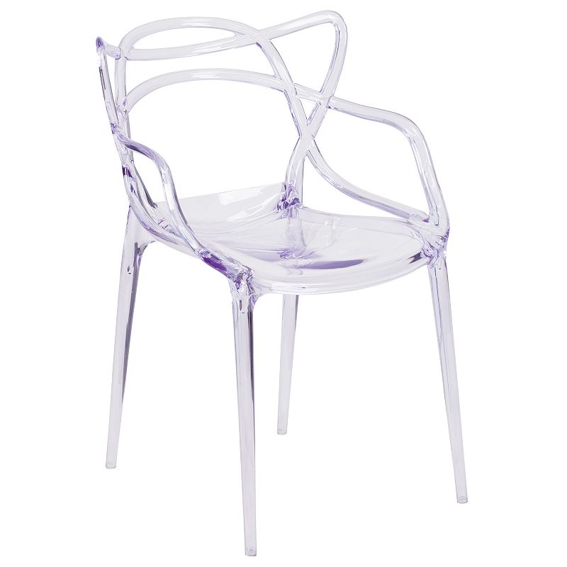 Flash Furniture Curved Transparent Stacking Side Chair, Multicolor