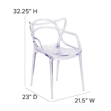 Flash Furniture Curved Transparent Stacking Side Chair