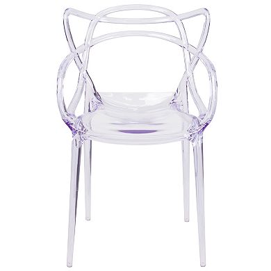 Flash Furniture Curved Transparent Stacking Side Chair
