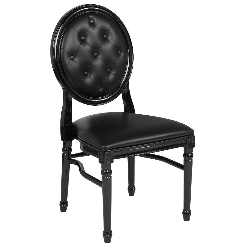Flash Furniture Hercules King Louis Dining Chair, Black
