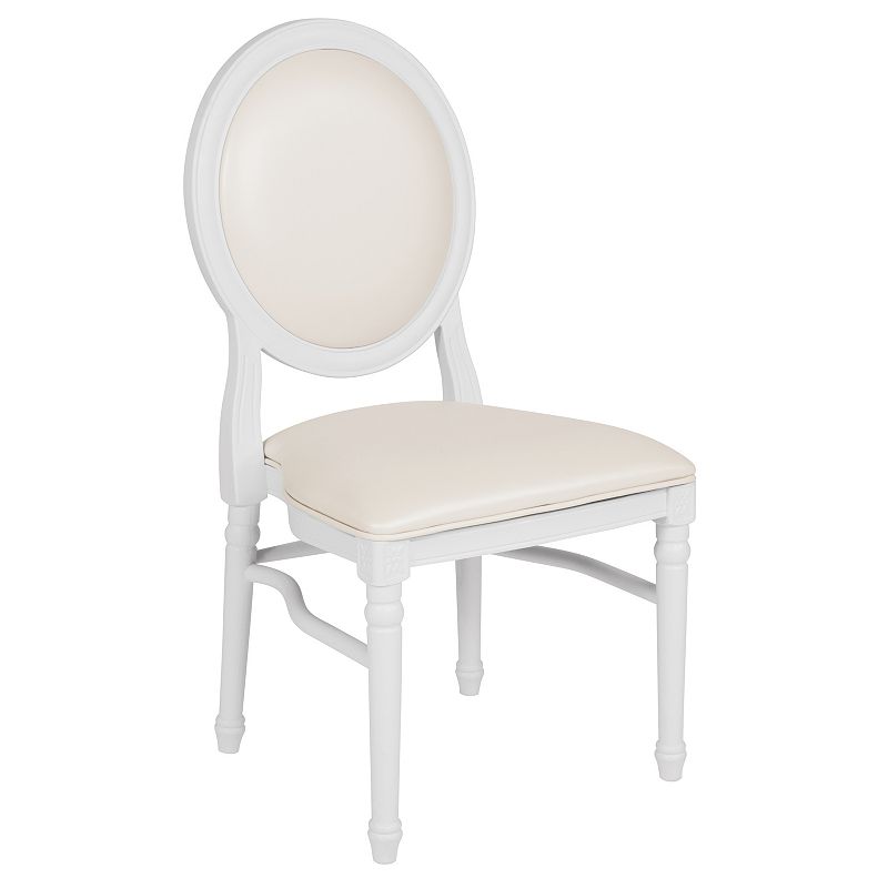 Flash Furniture Hercules King Louis Dining Chair, White