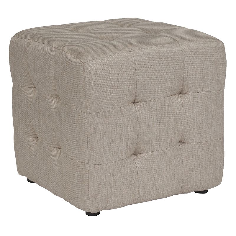Flash Furniture Avendale Tufted Upholstered Ottoman, Beig/Green
